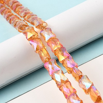 AB Color Plated Transparent Glass Beads Strands EGLA-P051-06A-A04-1