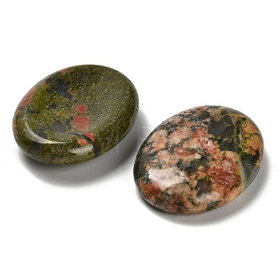 Oval Natural Unakite Worry Stone G-H073-06B-1