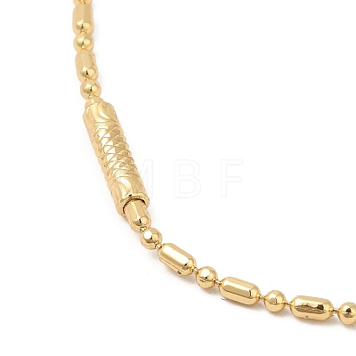 Rack Plating Brass Column Ball Chain Necklace for Women NJEW-F311-04G-1