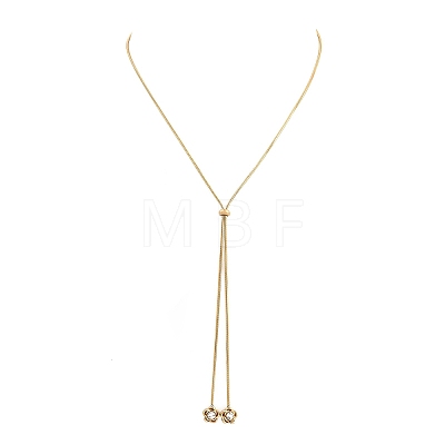 Adjustable 304 Stainless Steel Crystal Rhinestone Flower Round Snake Chain Lariat Necklaces for Women SA-D001-02G-1