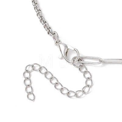 304 Stainless Steel Paperclip Chain Rolo Chain Necklaces NJEW-JN05771-1