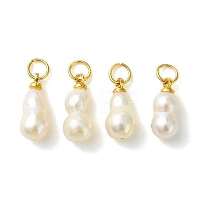 Natural Baroque Keshi Pearl Pendants PALLOY-JF05623-1