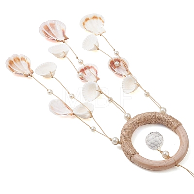 Natural Shell Pendant Decorations HJEW-TA00477-1