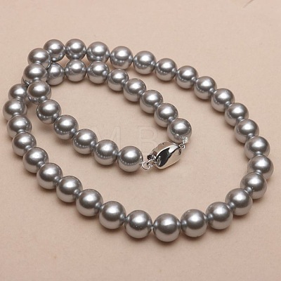 Dyed Shell Pearl Round Beaded Necklaces for Women WG18377-46-1