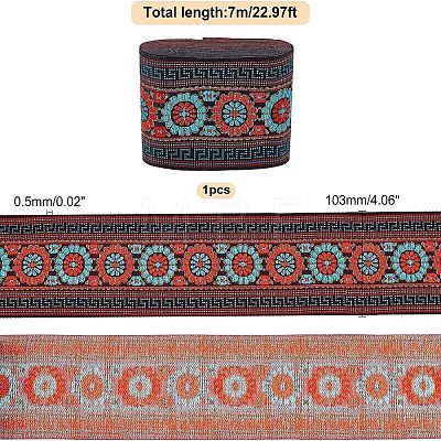 Ethnic Style Embroidery Polycotton Ribbons OCOR-WH0073-28-1