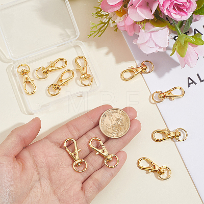 10Pcs Alloy Swivel Lobster Claw Clasps FIND-HY0005-47G-1