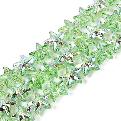 Electroplate Transparent Glass Beads Strands EGLA-Q136-01A-09-1