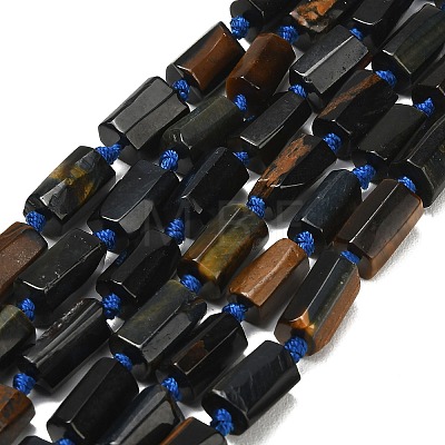 Dyed Natural Blue Tiger Eye Beads Strands GG-CBA295D-01-1
