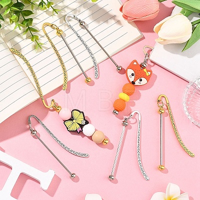 10Pcs 2 Colors Alloy Bookmarks AJEW-YW00005-1