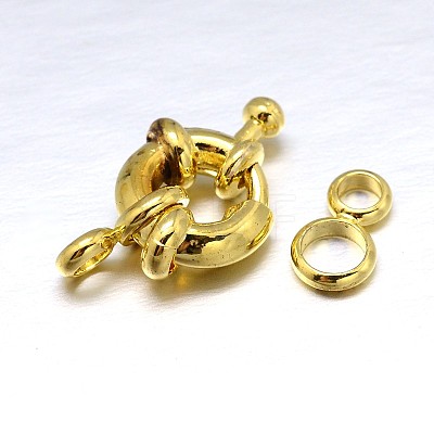 Brass Spring Ring Clasps X-KK-L082A-01G-1