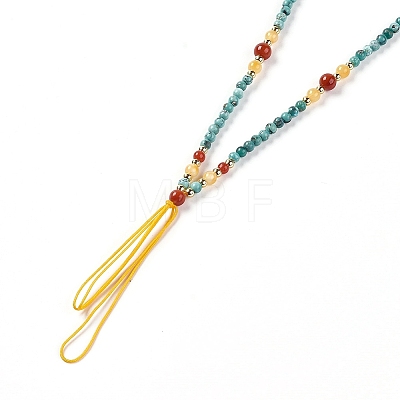 Adjustable Natural Turquoise Beaded Necklace Making MAK-G012-02-1