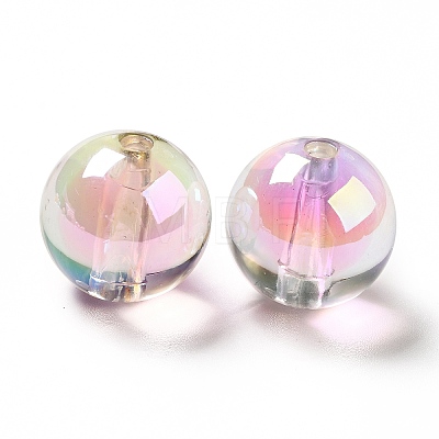 Two Tone UV Plating Rainbow Iridescent Acrylic Beads TACR-D010-03A-06-1