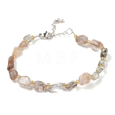 Natural Rutilated Quartz Beads Bracelets for Women BJEW-H623-02S-14-1