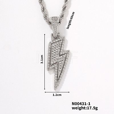 European and American Fashion Lightning Brass Rhinestone Pendant Necklaces HP4417-1-1