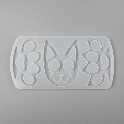 Cat & Paw Shape Self Defense Keychain Silicone Molds DIY-P006-30-1