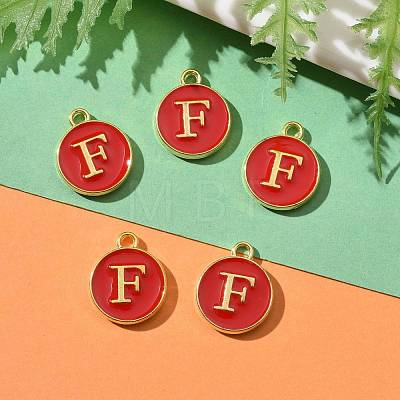 Golden Plated Alloy Enamel Charms X-ENAM-S118-03F-1