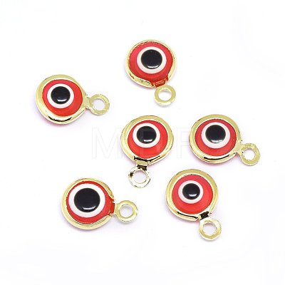 Handmade Evil Eye Lampwork Charms KK-F764-13G-02-1