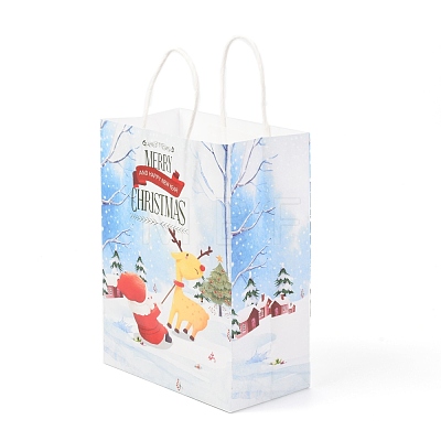 Christmas Theme Kraft Paper Bags ABAG-H104-D07-1