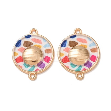 Printed Alloy Enamel Connector Charms AL-CBA2638-02F-1