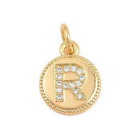 Brass Micro Pave Clear Cubic Zirconia Charms CU-CBA56CE-12G-R-1