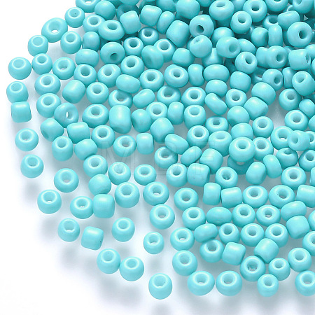 6/0 Baking Paint Glass Round Seed Beads SEED-S036-01C-13-1