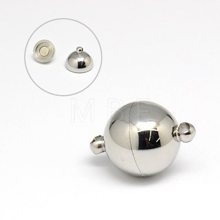 Tarnish Resistant 304 Stainless Steel Magnetic Clasps with Loops STAS-K006-16mm-04C-1