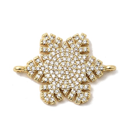 Brass Micro Pave Cubic Zirconia Connector Charms KK-L258-03C-G-1