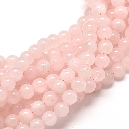 Natural Rose Quartz Round Beads Strands G-P072-05-4mm-1