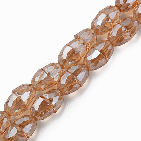 Electroplate Transparent Glass Beads Strands EGLA-N002-35-F02-1