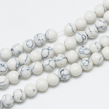 Synthetic Howlite Beads Strands X-G-T053-8mm-01-1-1