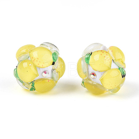 Fruit Round Resin Beads RESI-T059-03L-1
