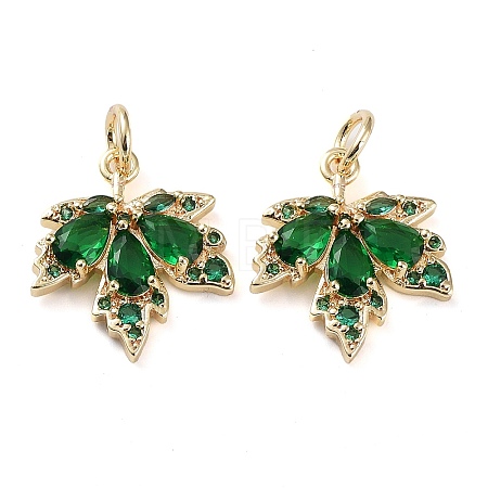 Rack Plating Brass Clear Cubic Zirconia Pendants KK-B078-02G14-02-1