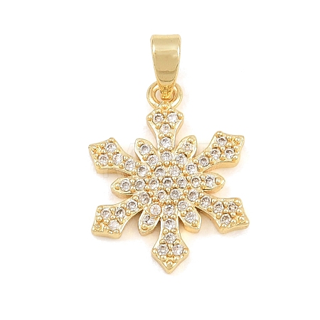 Brass Micro Pave Clear Cubic Zirconia Pendants CU-CBA9B49-02B-G-1