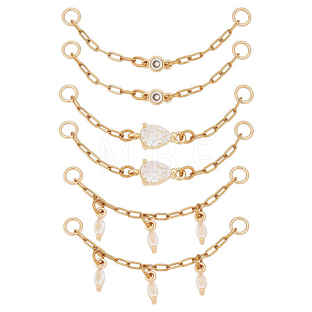 Brass Micro Pave Clear Cubic Zirconia Connector Charms PALLOY-OC00051-1