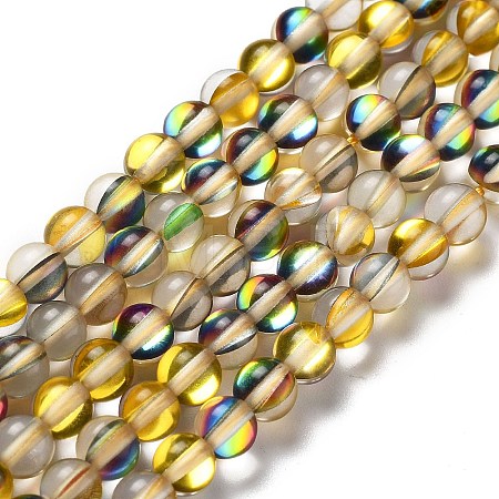 Synthetic Moonstone Beads Strands G-P528-J01-12-1