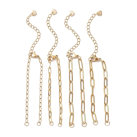 304 & 201 Stainless Steel Paperclip Chain Bracelet Making AJEW-JB01593-1