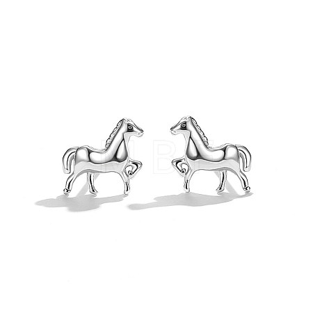 Anti-Tarnish Rhodium Plated Sterling Silver Stud Earrings EJEW-BB67168-P-1