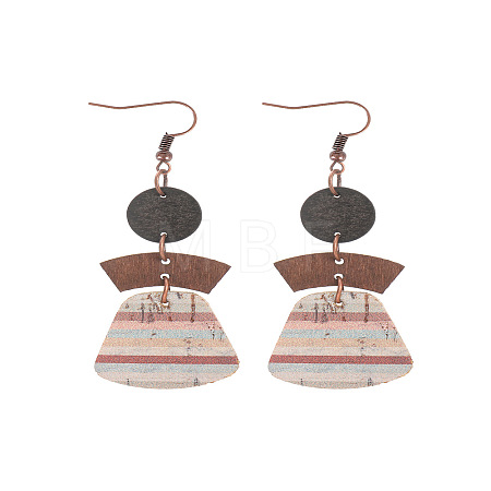 Alloy with Imitation Leather Dangle Earrings FS-WG30D02-13-1