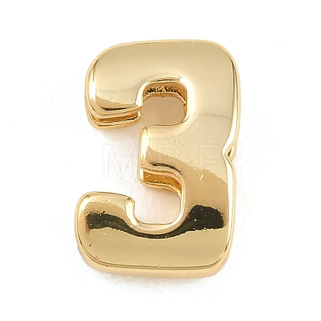 Number 3 Brass Beads KK-B167-B167-26G-03-1