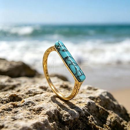 Bohemian Zinc Alloy with Turquoise Finger Rings for Women NU1994-1-1