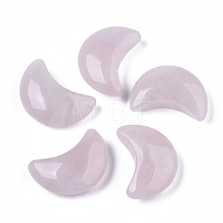 Moon Shape Natural Rose Quartz Healing Crystal Pocket Palm Stones G-T132-001J-1