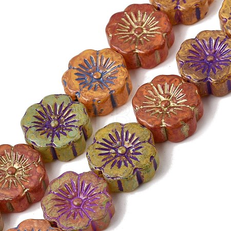 Painted Glass Beads Strands GLAA-Z021-15A-1