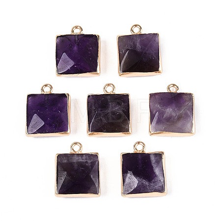 Natural Amethyst Faceted Pendants G-T139-95C-1
