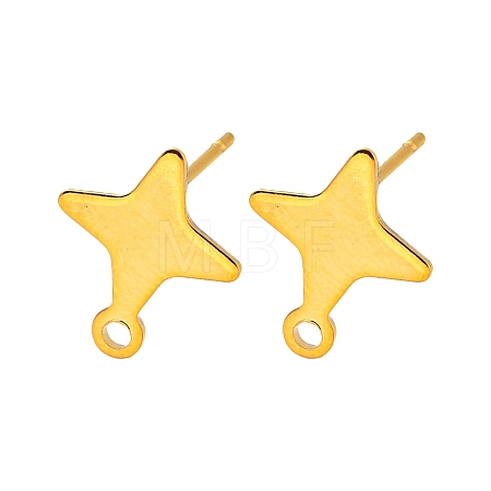 Star Shape 201 Stainless Steel Stud Earrings Findings LS-STAS-Q251-02G-1