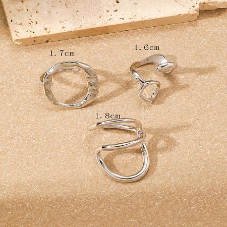 Alloy Open Cuff Rings Sets for Women WH4778-11-1