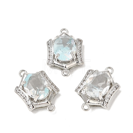 Brass Micro Pave Cubic Zirconia and Glass Links Connector Charms GL-CBA86BA-01P-D-1