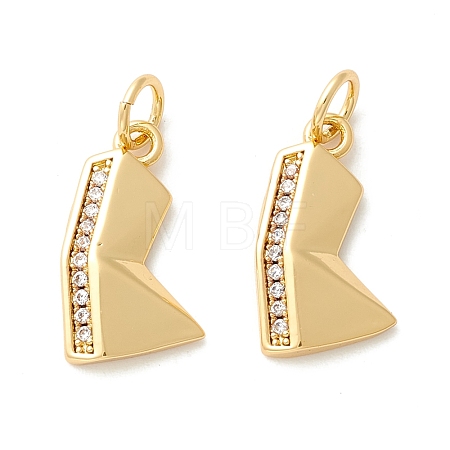 Rack Plating Eco-friendly Brass Micro Pave Clear Cubic Zirconia Pendants KK-D072-01G-K-NR-1