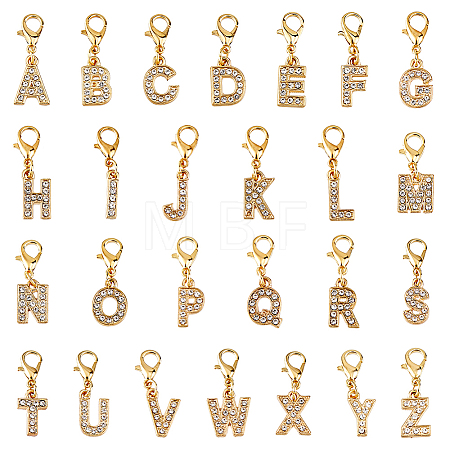 26Pcs Alloy Rhinestone Pendant Decorations HJEW-FH00327-1