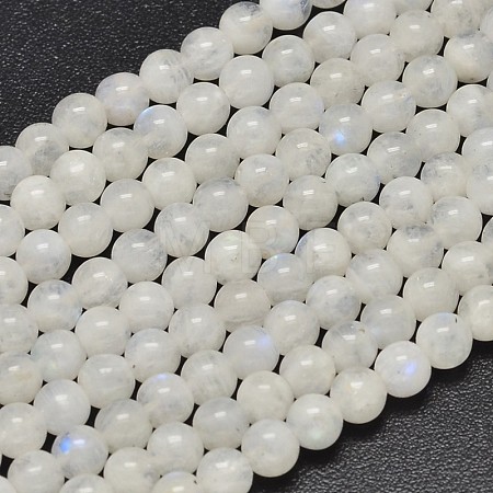 Round Grade A Natural Rainbow Moonstone Bead Strands G-M304-06-5.5mm-1