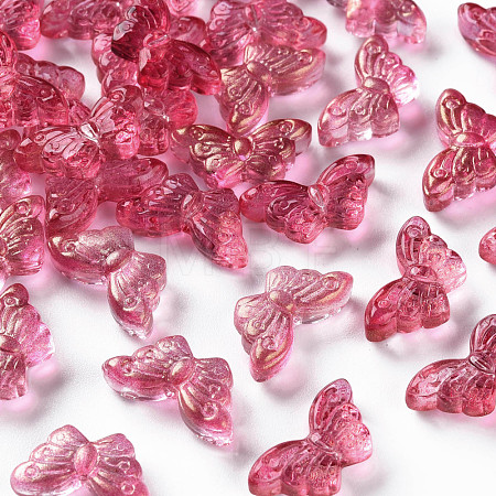 Transparent Spray Painted Glass Beads GLAA-S190-018A-02-1